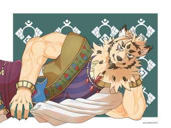5_fingers anthro black_nose claws clothed clothed_anthro clothed_male clothing facial_hair fingers fur humanoid_hands lying male on_side tan_body tan_fur leowatch55 anothereidos_of_dragon_vein_r zacharoff_(anothereidos_r) species_request 2021 4:3 colored hi_res signature