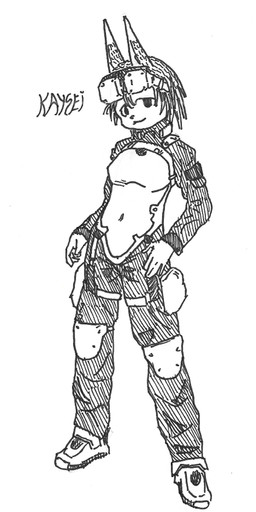 5_fingers anthro bag bodysuit bottomwear clothing eyewear eyewear_on_head female fingers footwear futuristic_armor futuristic_clothing goggles goggles_on_head half-closed_eyes knee_pads long_ears narrowed_eyes navel neck_band no_eyebrows oversized_bottomwear oversized_clothing oversized_pants pants shoes short_snout skinsuit smile solo standing straps streetwear techwear tight_clothing visor kaysei canid canine canis mammal maned_wolf wolf full-length_portrait monochrome portrait