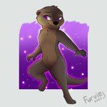 anthro breasts chibi featureless_breasts featureless_crotch female flat_chested nude purple_eyes simple_background solo furvie juniper_(dizzyvixen) mammal mustelid otter 1:1 2020 absurd_res dated digital_media_(artwork) hi_res shaded