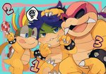 anthro bald blue_hair blush bracelet buckteeth candy dessert eyewear food group hair heterochromia jewelry lollipop male multicolored_hair spiked_bracelet spikes sunglasses teeth tongue zeso mario_bros nintendo koopaling lemmy_koopa ludwig_von_koopa roy_koopa koopa scalie absurd_res hi_res