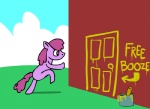 female fur hair pink_body pink_fur pink_hair prank solo tail catfood-mcfly friendship_is_magic hasbro my_little_pony berry_punch_(mlp) earth_pony equid equine horse mammal pony animated short_playtime