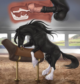 animal_genitalia animal_penis balls big_flare black_balls black_body black_fur black_mane black_penis black_sheath black_tail breeding_mount brown_eyes equine_genitalia equine_penis erection feral flared_penis fur genitals huge_flare inside male mane open_mouth penis pink_penis quadruped sheath side_view solo tail teeth vein veiny_penis white_body white_fur rufciu equid equine horse mammal 2024 dated hi_res signature