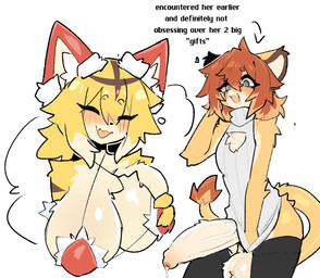 anthro aroused balls big_breasts big_penis bikini black_clothing black_legwear black_stockings blonde_hair blush bodily_fluids breasts clothed clothing duo erection eyes_closed female female_anthro female_focus femboy foreskin fur genital_fluids genitals glistening glistening_breasts hair half-closed_eyes happy heart_eyes heart_symbol huge_breasts huge_penis hyper hyper_genitalia hyper_penis inner_ear_fluff kemono legwear looking_at_another male male/female male_anthro medium_hair narrowed_eyes no_underwear open_mouth orange_hair penis pose precum round_ears simple_background sleveless_shirt smile stockings swimwear tail tail_tuft tan_body tan_fur text thick_thighs tuft two-piece_swimsuit vein veiny_penis white_background yellow_body yellow_fur shiyaa_stuff domestic_cat felid feline felis lion mammal pantherine colored_sketch digital_drawing_(artwork) digital_media_(artwork) english_text shaded sketch