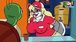 big_breasts bimbofication breasts female femboy feminization looney_tunes the_looney_tunes_show warner_brothers bugs_bunny 16:9 hi_res widescreen male_(lore)