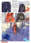 2018 anthro blue_eyes clothed clothing comic darnell_(zummeng) day detailed_background dialogue digital_media_(artwork) duo english_text entwined_tails felid female green_eyes hand_holding hi_res horn lizard male mammal offering_to_another open_mouth outside reptile romantic romantic_couple saber-toothed_tiger scalie shani_(zummeng) smile tail tail_coil teeth text walking zummeng