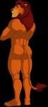 5_toes anthro butt feet humanoid_feet male muscular plantigrade rear_view simple_background solo tail toes transparent_background sparksstars disney the_lion_king mufasa felid lion mammal pantherine absurd_res alpha_channel hi_res