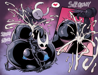 2_horns anus areola balls biped black_body black_breasts black_eyes blue_areola blue_nipples blush bodily_fluids breasts butt cum cum_ballooning cum_explosion cum_in_vagina cum_inflation cum_inside cum_splatter dominant dominant_male duo ejaculation excessive_cum excessive_genital_fluids exclamation_point eyes_closed female fingers from_behind_position genital_fluids genitals heart_symbol horn humanoid_genitalia humanoid_penis inflation larger_female male male/female nipples nude penetration penis sex size_difference smaller_male sound_effects submissive submissive_female sweat sweatdrop text vaginal vaginal_penetration vein fontez hollow_knight_(franchise) team_cherry hornet_(hollow_knight) the_knight_(hollow_knight) arachnid arthropod spider vessel_(species) 2025 english_text hi_res brother_(lore) brother_and_sister_(lore) half_brother_(lore) half_sister_(lore) incest_(lore) sibling_(lore) sister_(lore)