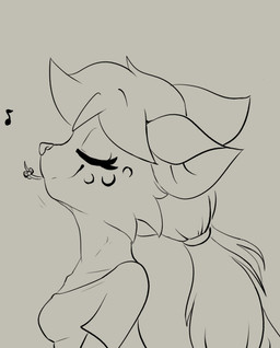 accessory anthro bow_ribbon clothed clothed_anthro clothed_female clothing crop_top duo enjoying eyelashes female female/female fully_clothed fully_clothed_anthro fully_clothed_female furgonomics holding_in_mouth imminent_vore in_mouth larger_female musical_note musical_symbol pigtails ribbons shirt size_difference smaller_female smile symbol tail tail_accessory tail_ribbon topwear twintails_(hairstyle) muhny chloe_(muhny) edie_(muhny) domestic_cat felid feline felis mammal mouse murid murine rodent sketch