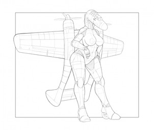aircraft airplane anthro areola back_wings big_areola big_nipples breasts cockpit curvy_figure featureless_crotch female fin machine metallic_body nipples not_furry nude nude_anthro nude_female propeller simple_background solo standing tail tail_fin vehicle wheel wheel_feet wings ndragon3 aeromorph living_aircraft living_machine living_vehicle hi_res monochrome sketch