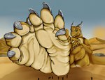 anthro claws desert extreme_size_difference feet foot_fetish foot_focus group macro male male_feet micro paws pose sand size_difference soles solo teasing teasing_viewer teasing_with_feet toes worship worshiping wrinkled_feet wrinkles robinthefox mythology dragon mythological_creature mythological_scalie reptile scalie hi_res