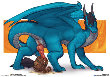 animal_genitalia anus black_hair blep blue_body bodily_fluids butt claws digitigrade erection feral feral_peeing genital_fluids genital_slit genitals green_eyes hair horn intersex intersex_peeing keg knot knotted_penis maleherm maleherm_peeing membrane_(anatomy) membranous_wings muscular one_eye_closed peeing peeing_into_container penis quadruped solo text toe_claws tongue tongue_out urine urine_pool vulva watersports wings the_gentle_giant european_mythology mythology xyrute dragon mythological_creature mythological_scalie scalie western_dragon 2025 digital_media_(artwork) english_text hi_res url