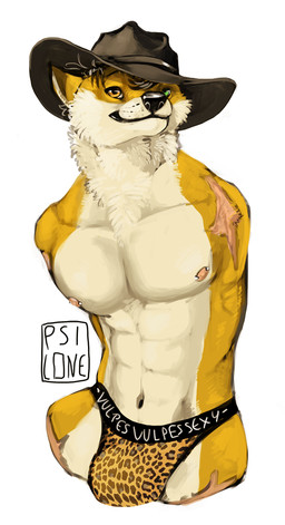 4_missing_limbs amputee anthro biped bulge clothing disability hat headgear headwear male missing_arm missing_leg nipple_piercing nipples piercing quadruple_amputee solo stump_scar underwear i-psilone canid canine fox mammal