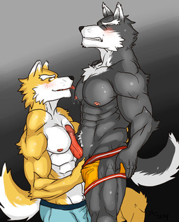 2014 abs abstract_background anthro ball_fondling balls biceps big_muscles black_fur black_nose blush bodybuilder brown_eyes brown_fur bulge canine claws clenched_teeth clothed clothing cum cum_string dog duo erection eyes_closed fangs fox fur grey_fur grin hair half-dressed hentist humanoid_penis leaking licking male male/male mammal muscles nipple_licking nipples orange_fur pecjob pecs penis precum pubes saliva sax sex shorts smile tan_fur teeth toned tongue tongue_out topless whiskers white_fur wolf
Rating: Explicit
Score: 11
User: MJ1988
Date: February 22, 2014 2014 abs abstract_background anthro ball_fondling balls biceps big_muscles black_fur black_nose blush bodybuilder brown_eyes brown_fur bulge canine claws clenched_teeth clothed clothing cum cum_string dog duo erection eyes_closed fangs fox fur grey_fur grin hair half-dressed hentist humanoid_penis leaking licking male male/male mammal muscles nipple_licking nipples orange_fur pecjob pecs penis precum pubes saliva sax sex shorts smile tan_fur teeth toned tongue tongue_out topless whiskers white_fur wolf
Rating: Explicit
Score: 11
User: MJ1988
Date: February 22, 2014