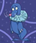 2016 ambiguous_gender blue_body digital_drawing_(artwork) digital_media_(artwork) dreamworks eyebrows generation_7_pokemon looking_at_viewer madagascar_(series) male mammal marine nintendo pinniped pokemon pokemon_(species) popplio purple_background raised_inner_eyebrows schizophrenicfrankie sea_lion simple_background solo standing stefano_the_sea_lion whiskers