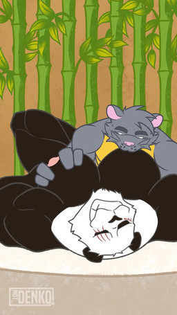 anthro big_breasts big_muscles big_pecs black_body black_fur breast_play breasts duo fur male male/male muscular muscular_anthro muscular_male nipple_fetish nipple_play nipple_suck nipples nude open_mouth pec_grab pec_squeeze pecs sucking teeth white_body white_fur not_denko beastars gouhin_(beastars) mammal murid murine rat rodent 2d_animation 9:16 animated hi_res no_sound short_playtime video