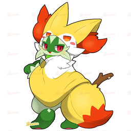ambiguous_gender anthro blush claws clothing cosplay costume cute_fangs fangs fur fursuit gloves_(marking) green_body green_fur kemono leg_markings looking_back markings narrowed_eyes open_mouth open_smile pawpads paws pink_pawpads red_clothing red_eyes simple_background smile socks_(marking) solo standing stick teeth white_background white_claws white_clothing yellow_clothing tontaro nintendo pokemon felid feline floragato generation_9_pokemon mammal pokemon_(species) 1:1 hi_res signature watermark