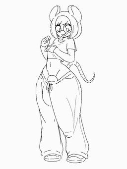 animal_ears balls bottomwear bulge clothing erection erection_under_bottomwear erection_under_clothing female genitals intersex lina_alvarez pants penis picote solo tail throbbing throbbing_penis mammal murid murine rodent 3:4 animated hi_res