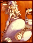 all_fours anthro anus bulge butt clothed clothing femboy horn male presenting presenting_hindquarters shota solo tail topless underwear young young_anthro young_male cotora jewish_mythology mythology bovid bovine mammal mythological_behemoth