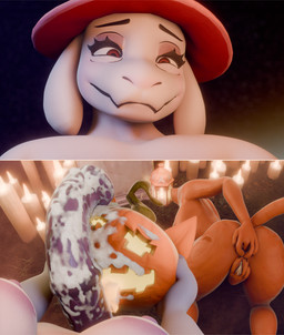 ambiguous_fluids animal_genitalia animal_penis anthro big_penis bodily bodily_fluids breasts cat_tail cum cum_on_face detachable detachable_head duo equine_genitalia equine_penis erection exhibitionism female food fruit fur genital_fluids genitals gynomorph gynomorph/female huge_penis intersex intersex/female nipples nude oral outside penis penis_on_face plant pumpkin smile white_body white_fur parllyx twilightv0ids_(modeler) epic_games fortnite undertale_(series) spice_(fortnite) toriel bovid caprine domestic_cat felid feline felis goat mammal 3d_(artwork) absurd_res digital_media_(artwork) hi_res