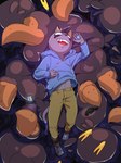 5_fingers anthro blue_clothing bottomwear clothing eraser fingers footwear hoodie male open_mouth pants plantigrade shoes solo teeth topwear enem odd_taxi hajime_tanaka_(odd_taxi) anatid anseriform avian bird cougar duck felid feline mammal 2021 absurd_res hi_res