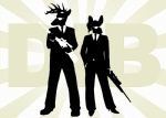 anthro boots clothed clothing duo footwear fully_clothed gun high_heels male ranged_weapon rifle shaddie shoes silhouette suit suits weapon shadowwolf men_in_black deer mammal