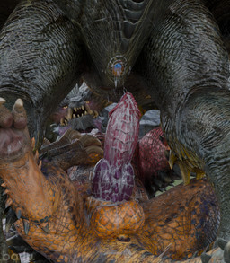 after_sex anus balls big_penis bodily_fluids claws cum cum_in_vagina cum_inside cum_on_penis duo female feral genital_fluids genitals knot knotted_penis male male/female pawpads penis sex spikes vulva barlu capcom european_mythology monster_hunter mythology dragon flying_wyvern mythological_creature mythological_scalie nergigante rey_dau scalie western_dragon wyvern hi_res