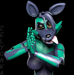 anthro black_background blue_body blue_hair breasts brown_eyes featureless_breasts female green_body hair looking_at_viewer machine medium_breasts meme_pose naughty_face one_eye_half-closed open_mouth open_smile sharp_teeth simple_background smile solo teeth tongue tongue_out zelyonka disembowell_(modeler) red-eye_(modeler) sofy_lauren_foxlott animatronic canid canine canis domestic_dog fox german_shepherd herding_dog hybrid mammal pastoral_dog robot robot_anthro 3d_(artwork) digital_media_(artwork) hi_res source_filmmaker_(artwork) watermark