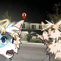 ambiguous_gender anthro building cheek_tuft chest_tuft duo eyebrows facial_tuft fangs fur gesture halo hand_gesture horn house looking_at_viewer night open_mouth outside photo_background pointing real teeth they_not_like_us thick_eyebrows tuft feliix_montirry kendrick_lamar mythology two_soyjaks_pointing hira_(feliix_montirry) skepta canid canine dragon fox furred_dragon furred_scalie mammal mythological_creature mythological_scalie scalie 1:1 draw_over hi_res meme photography_(artwork)