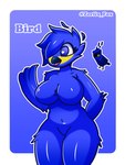 :3 :3c anthro arched_back athletic bedroom_eyes bent_arm biped blue_body blue_eyes blue_hair blue_skin border breasts butt cheek_tuft chest_tuft claws curvy_figure digitigrade eyelashes eyeliner facial_tuft featureless_breasts featureless_crotch female fingers fluffy fur grin hair hand_on_butt hand_on_hip hanging_breasts heart_eyes heart_symbol love makeup markings mostly_nude multicolored_ears narrowed_eyes nude nude_female open_mouth open_smile seductive simple_background small_waist smile solo standing text thick_eyelashes thick_thighs thin_eyebrows tuft two_tone_wings undercut wide_eyed wide_hips wings conditional_dnp zerlix_fox microsoft minecraft mojang xbox_game_studios diana_(zerlix_fox) avian bird mammal parrot parrot_(minecraft) 2022 3:4 digital_media_(artwork) english_text hi_res shaded signature