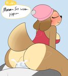 2020 animal_crossing anthro anthro_focus anthro_on_anthro anthro_penetrated anthro_penetrating anthro_penetrating_anthro beanie big_butt big_penis black_nose blush bodily_fluids bottomless breasts breath brown_body brown_fur butt canid canine canis clenched_teeth clothed clothed/nude clothed_female clothing cum cum_from_pussy cum_in_pussy cum_inside cum_on_butt cum_on_penis cumshot domestic_dog dress duo ejaculation erection eyes_closed faceless_character faceless_male female female_focus female_on_top female_penetrated fur genital_fluids genitals grey_body grey_fur hat headgear headwear hi_res interspecies lagomorph leporid looking_back looking_down maddie_(animal_crossing) male male/female male_on_bottom male_penetrating male_penetrating_female mammal motion_lines mr_rottson nintendo nude on_bottom on_top onomatopoeia open_mouth orgasm panting penetration penile penile_penetration penis penis_in_pussy pink_clothing pink_hat pink_headwear power_bottom rabbit red_clothing red_dress red_topwear reverse_cowgirl_position rotto_(mrrottson) sex side_boob smile solo_focus sound_effects sweat tail tail_motion tailwag tan_body tan_fur teeth text thick_thighs topwear vaginal vaginal_penetration white_body white_fur white_penis