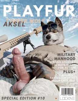 anthro balls character_aksel clothing eyewear genitals glasses gun male military military_uniform outside penis ranged_weapon rifle smile sniper_rifle solo text uniform weapon lockne canid canine canis mammal wolf 3d_(artwork) digital_media_(artwork) english_text hi_res