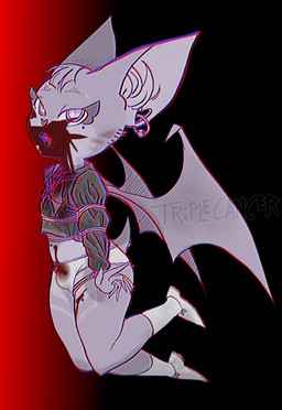 ambiguous_gender anthro asian_clothing bdsm biped blood blood_in_mouth blood_on_clothing blood_on_face blood_splatter bodily_fluids bondage bottomwear bound bulge butt clothed clothing curvy_figure drinking drinking_blood dripping east_asian_clothing eating_blood fangs feet femboy footwear gore hair japanese_clothing japanese_school_uniform knee_highs knee_socks legwear looking_at_another male membrane_(anatomy) membranous_wings open_mouth panties psychedelic restraints rope rope_bondage rope_harness school_uniform serafuku shirt shoes shortstack simple_background small_feet socks solo submissive teeth thick_thighs tongue tongue_out topwear underwear uniform violence wide_hips wings young young_anthro triplecancer bat leaf-nosed_bat mammal microbat vampire vampire_bat yangochiropteran 2020 digital_media_(artwork)