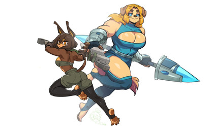5_fingers 5_toes action_pose anthro armor axe bandeau barefoot battle_axe biceps big_breasts blonde_hair blue_eyes bottomwear breasts brown_body brown_eyes brown_fur brown_hair brown_nails butt butt_pose cleavage cleavage_cutout clothed clothing colored_nails cutout duo feet female fingerless_gloves fingers floppy_ears fur gloves greaves hair handwear hindpaw holding_axe holding_object holding_weapon humanoid_feet humanoid_hands lance leggings legwear long_hair looking_at_viewer melee_weapon muscular muscular_female nails navel pawpads paws plantigrade polearm pose pupils shorts side_boob simple_background smile soles solo_focus stirrup_legwear thick_thighs toeless_legwear toes topwear unusual_pupils weapon white_background wide_hips yellow_body yellow_fur difman dog_knight_rpg jeane_(ceehaz) rory_(ceehaz) bird_dog canid canine canis dobermann domestic_dog golden_retriever hunting_dog mammal pinscher retriever 2022 hi_res