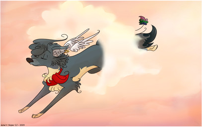 belly border cloud dipstick_tail ear_piercing feathered_wings feathers female feral floating_wings flying fur grey_body grey_fur holidays leg_markings markings multicolored_tail piercing scarf sky socks_(marking) solo sunset tail tail_markings tan_belly toony unusual_anatomy unusual_wings white_body white_border white_feathers wings reimena valentine's_day canid canine mammal 2009