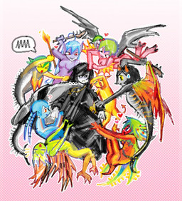 ambiguous_gender black_hair blue_body blue_hair breasts claws cross ellipsis female fire green_body green_hair green_skin grey_body grey_skin group hair holding_object kemono pink_body pink_skin priest purple_body purple_skin question_mark red_body red_skin spade_tail speech_bubble tail wings alunka the_torment_of_saint_anthony animal_humanoid aquatic aquatic_humanoid demon demon_humanoid human humanoid mammal monster monstrous_humanoid winged_humanoid inspired_by_formal_art