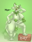 anthro anthrofied areola balls big_balls big_breasts breasts genitals green_areola green_nipples herm huge_breasts humanoid_genitalia humanoid_penis intersex nipples penis pokemorph saggy_balls solo m-47 nintendo pokemon generation_9_pokemon pokemon_(species) sprigatito 3:4 hi_res