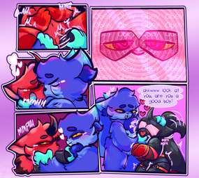 anthro bdsm bondage bound clitoris clothing cock_gag command command_to_obey dildo dildo_in_mouth dildo_in_vagina dildo_insertion drone dronesuit dronification duo fur fur_markings gag genitals gloves handwear headpat heart_eyes heart_symbol horn hypnosis hypnotic_visor implied_permanent inner_ear_fluff kiss_on_lips kissing latex latex_clothing latex_skinsuit latex_squeak male male/male markings mind_control navel neck_tuft nipples obey oral oral_penetration paw_gloves penetration petting praise praise_kink scratching_chin sex sex_toy sex_toy_in_mouth sex_toy_in_vagina sex_toy_insertion skinsuit squeaking submissive submissive_male tail tail_motion tailwag tight_clothing toying_partner tuft vaginal vaginal_penetration tuvandalist mythology moon_(tuvandalist) canid canine canis domestic_cat domestic_dog equid equine felid feline felis husky hybrid mammal mythological_creature mythological_equine nordic_sled_dog ragdoll_cat spitz unicorn werecat werecreature werefelid werefeline comic hi_res nonbinary_(lore) trans_(lore) trans_man_(lore)