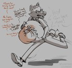 anthro big_butt butt female huge_butt male overweight simple_background text lowkey dreamworks the_bad_guys mr.wolf_(doodlebunnyart) ms._tarantula_(the_bad_guys) arachnid arthropod canid canine canis mammal mygalomorph spider tarantula wolf 2022 hi_res sketch