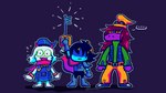 anthro clothed clothing ellipsis female fur gloves group handwear hat headgear headwear horn humor keyblade male melee_weapon parody purple_body simple_background trio weapon white_body white_fur mimikabii deltarune disney kingdom_hearts kris_where_are_we square_enix undertale_(series) kris_(deltarune) ralsei susie_(deltarune) bovid caprine darkner dinosaur goat human mammal prehistoric_species reptile scalie 16:9 2021 meme signature widescreen