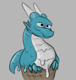 blue_body container countershading cross-eyed feral food grey_background ice_cream_cone in_container simple_background solo unknown_artist mythology dragon food_creature goo_creature mythological_creature mythological_scalie scalie bust_portrait digital_media_(artwork) portrait source_request unavailable_at_source