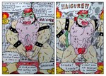 2_horns anthro armband aroused aroused_face aroused_male balls_outline barazoku biceps big_muscles big_pecs blush blush_lines bodily_fluids body_control bracelet bulge carpet castle claws clothed clothing collar comic_panel cum cum_on_carpet cum_on_ground cumshot cursed_clothing dancing detailed_bulge dialogue ejaculation erection eyes_closed forced genital_fluids genital_outline haigure hair heart_symbol horn humiliation jewelry laugh laughing_at_another leotard male manly multicolored_body muscular muscular_anthro muscular_arms muscular_legs muscular_male nipple_outline open_mouth orgasm pecs penis_outline pink_clothing pink_leotard red_carpet red_eyes red_hair screaming sharp_teeth shell solo speech_bubble spiked_armband spiked_bracelet spikes sweat sweatdrop tail teeth text tight_clothing torch yellow_body dashthefox mario_bros nintendo bowser koopa scalie 2025 absurd_res comic english_text hi_res traditional_media_(artwork)