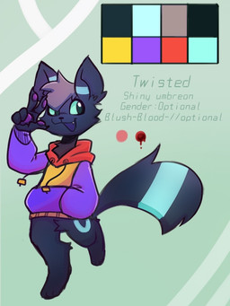 anthro blue_body blue_eyes blue_fur clothing fur grey_body grey_fur hoodie male pattern_background simple_background smile smiling_at_viewer solo topwear unknown_artist nintendo pokemon domestic_cat eeveelution felid feline felis generation_2_pokemon hybrid mammal pokemon_(species) shiny_pokemon umbreon 3:4 model_sheet