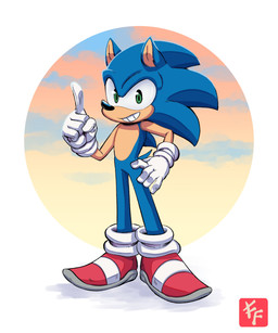 5_fingers anthro black_nose blue_body blue_hair circle clothing fingers footwear gesture gloves green_eyes grin hair hand_gesture handwear male pointing shoes smile solo tan_body toto_draw sega sonic_the_hedgehog_(series) sonic_the_hedgehog eulipotyphlan hedgehog mammal 2020 5:6 absurd_res digital_media_(artwork) full-length_portrait hi_res portrait