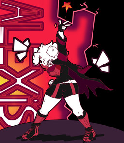 anthro clothing coat eyes_closed female hair multicolored_hair solo thick_thighs topwear two_tone_hair the_last_viper nintendo pokemon alexis_(the_last_viper) lagomorph leporid mammal rabbit
