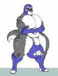 anthro balls big_balls big_muscles big_pecs clothed clothing flaccid genitals huge_balls huge_muscles huge_pecs humanoid_genitalia humanoid_penis hyper hyper_balls hyper_genitalia hyper_muscles hyper_pecs male mask muscular nipples non-mammal_balls overweight overweight_anthro overweight_male pecs penis skimpy solo sports_mask sportswear tight_clothing vein wrestler wrestling_mask tezukuri sudo lizard reptile scalie 2016