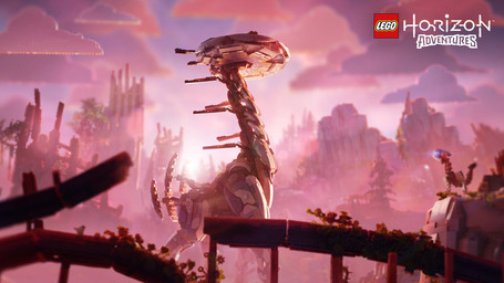 1_eye ambiguous_feral ambiguous_gender black_tail blue_sclera cloud duo empty_eyes evening evergreen_tree extreme_size_difference feral flower glowing glowing_eyes grey_body larger_ambiguous larger_feral light long_neck looking_at_another machine metallic_body mountain mouthless multicolored_body noseless outside pine_tree plant quadruped ruins size_difference smaller_ambiguous smaller_feral standing sunlight tail text title tree walking white_body yellow_flower gael_chauvet horizon_(series) lego sony_corporation sony_interactive_entertainment robot robot_feral tallneck watcher_(horizon) 16:9 2025 3d_(artwork) adobe_photoshop_(artwork) autodesk_maya_(artwork) colored crossover digital_media_(artwork) english_description english_text hi_res lighting official_art shaded widescreen