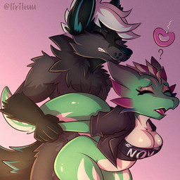 anthro anthro_on_anthro anthro_penetrated anthro_penetrating anthro_penetrating_anthro arm_grab arm_pull big_breasts black_body black_fur bottomless breasts clothed clothing duo eyes_closed female female_penetrated from_behind_position fur green_body impregnation_request interspecies jacket male male/female male_penetrating male_penetrating_female non-mammal_breasts penetration prison_guard_position sex simple_background topwear lirileuu nova_(xanedis) xanedis_(xanedis) canid canine fox kobold mammal red_fox scalie silver_fox true_fox 1:1 hi_res
