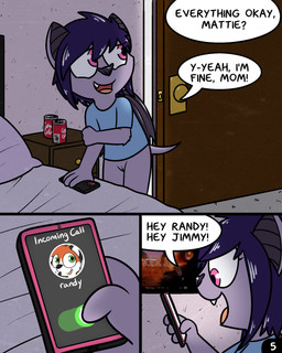 anthro bed dialogue female fur furniture genitals hair phone_call solo vulva young pokefound da_silva mattie_(pokefound) bat mammal megabat 4:5 comic hi_res