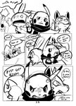 2014 ambiguous_gender black_and_white bodily_fluids buneary comic conditional_dnp corpse death dialogue english_text feral generation_1_pokemon generation_3_pokemon generation_4_pokemon group hi_res insomniacovrlrd monochrome mudkip nintendo pikachu pokemon pokemon_(species) pokemon_mystery_dungeon poochyena scared scarf spike_chunsoft sweat text