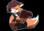 anthro black_clothing bottomwear brown_body brown_fur brown_hair butt clothed clothing crop_top female fur hair looking_at_viewer orange_body orange_fur shirt shorts smile solo tail topwear white_body white_fur ssecrets151 macy canid canine fox mammal alpha_channel hi_res